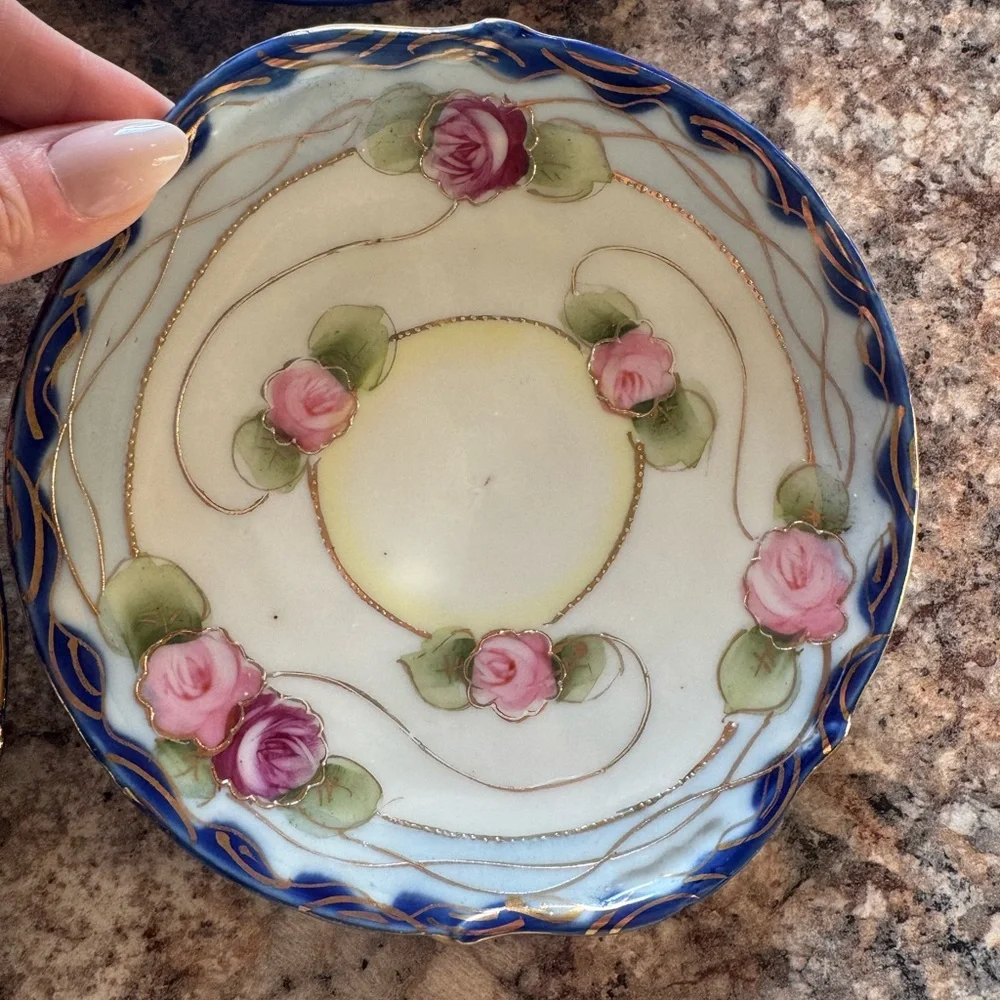 Vintage Hand-Painted Nippon Porcelain Dishes - Picture 8 of 10